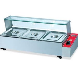 Ecolane Electric Bain Marie 3 Container with Sneeze Guard