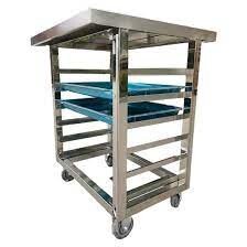 SS Folding Work Table with Tray Rack Trolley