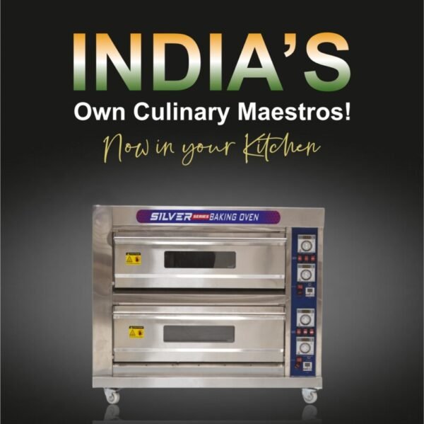 Electric Oven 2 Deck 4 Tray Silver Series