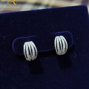 Silver pavé clip earrings