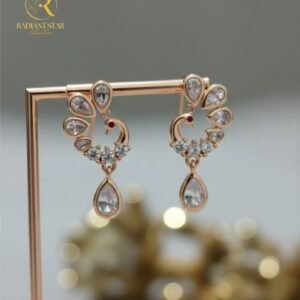 Rose Gold Plated Peacock Drop Earrings